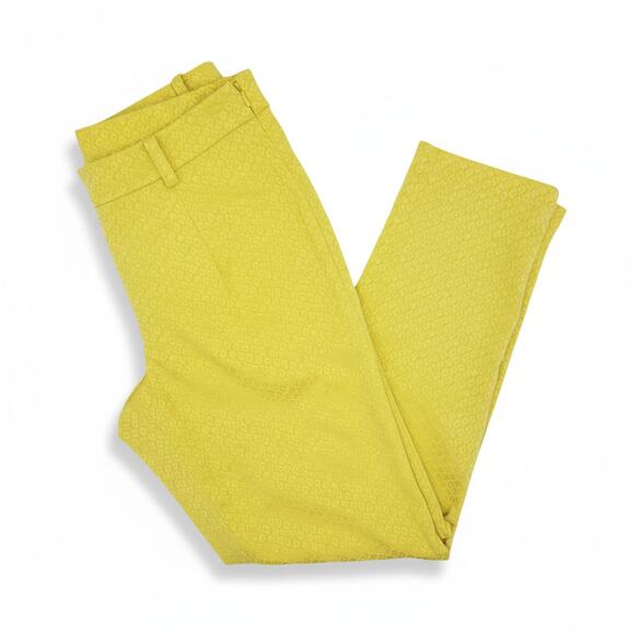 SHARON YOUNG Citrus Yellow/Chartreuse Side-Zip Ankle Pants - Size 2 - Picture 3 of 5
